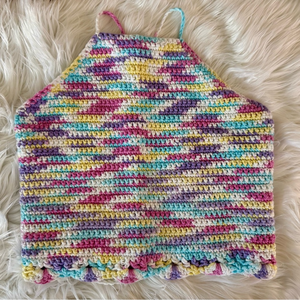 Multicolor Crochet Halter Top